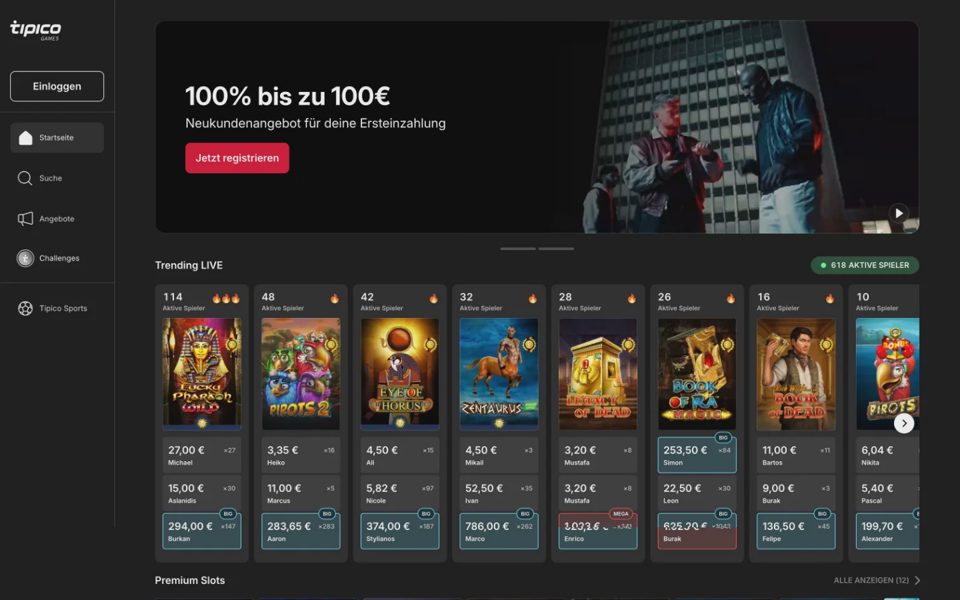 Каталог казино Tipico