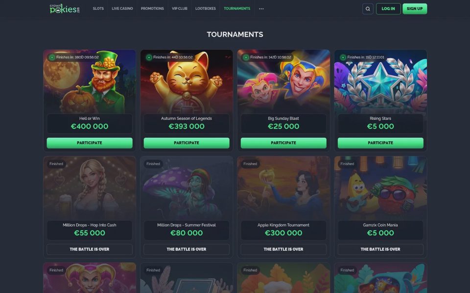 Турниры Crown Pokies