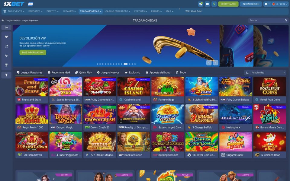 Каталог казино 1xBet