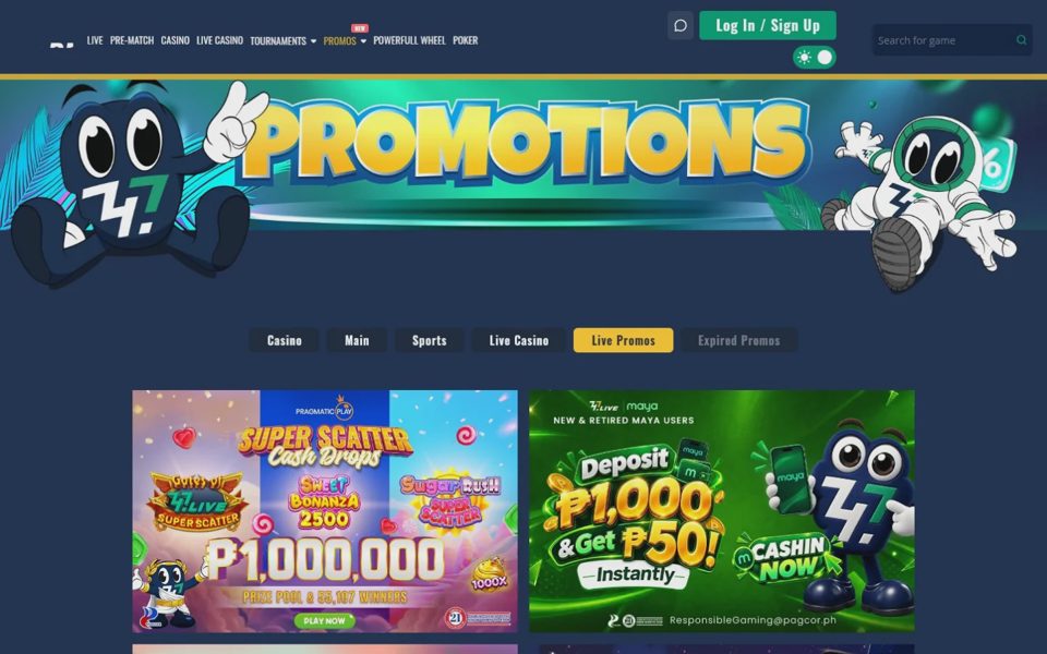 747Live bonuses and promotions