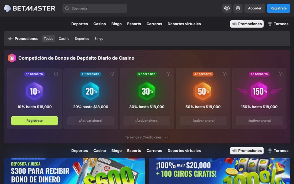 Бонусы и акции Betmaster