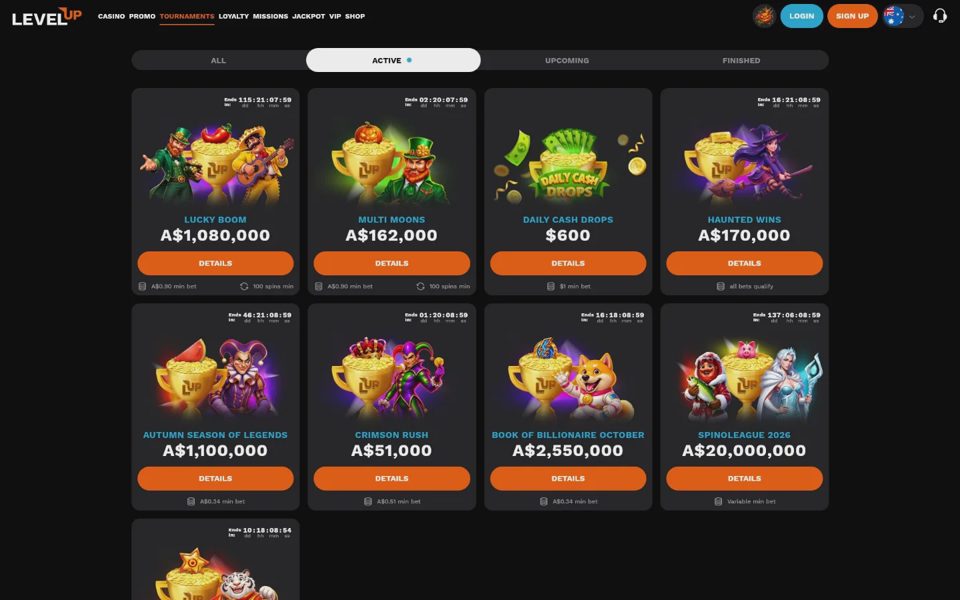 Турниры LevelUp Casino