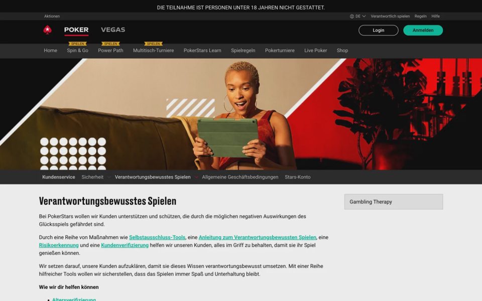 Ответственная игра на PokerStars