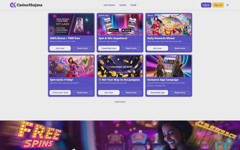 Бонусы и акции Casino Khajana