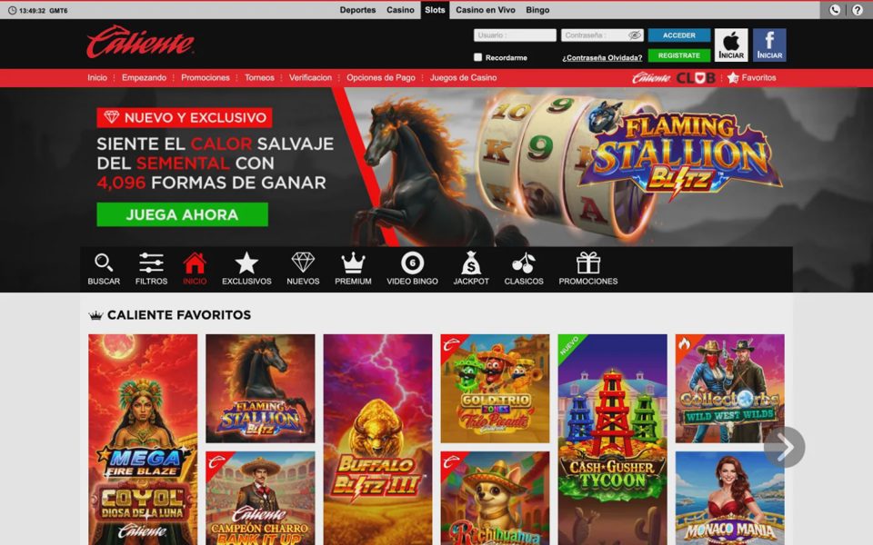 Caliente casino catalog