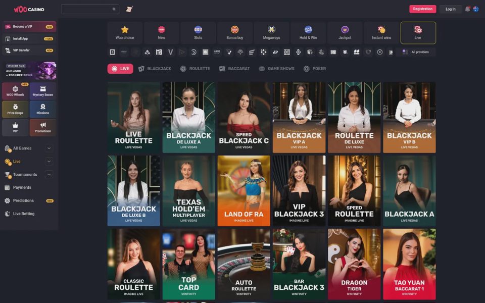 Live-казино Woocasino