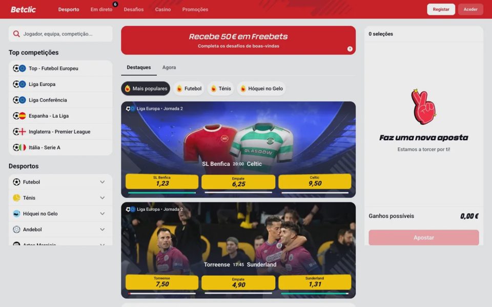 Главная страница Betclic