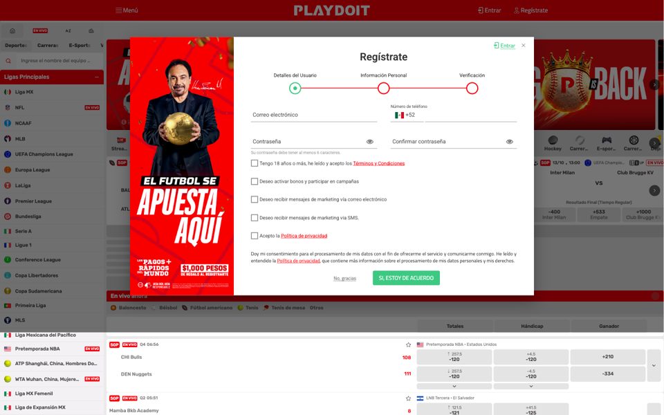 Playdoit registration form