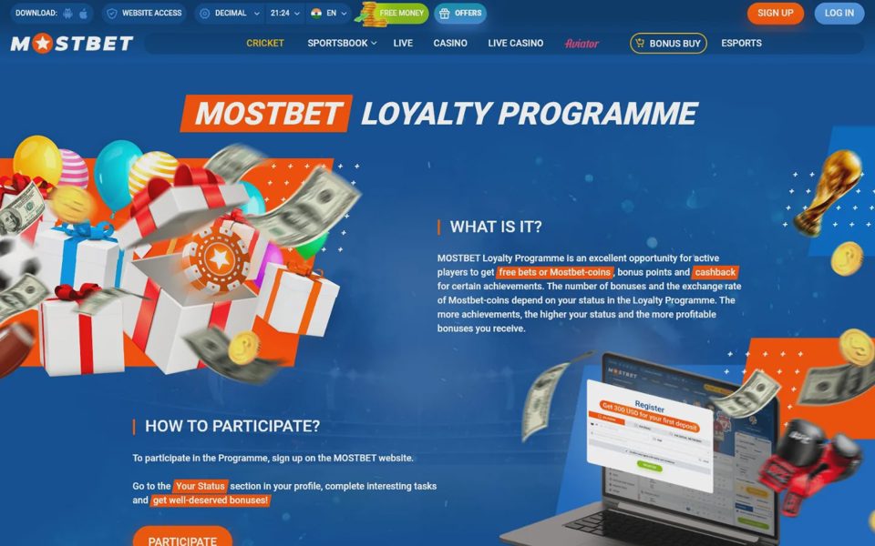 Программа лояльности Mostbet