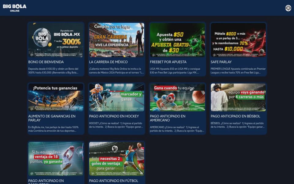 Big Bola bonuses and promotions