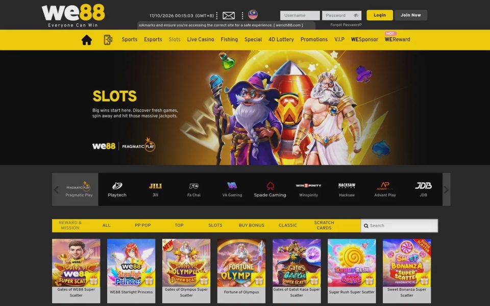 Каталог казино WE88