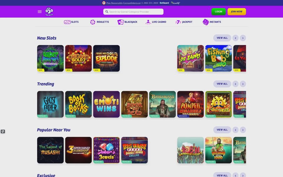 Каталог казино PlayOJO