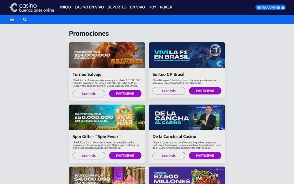 Бонусы и акции Casino Buenos Aires Online