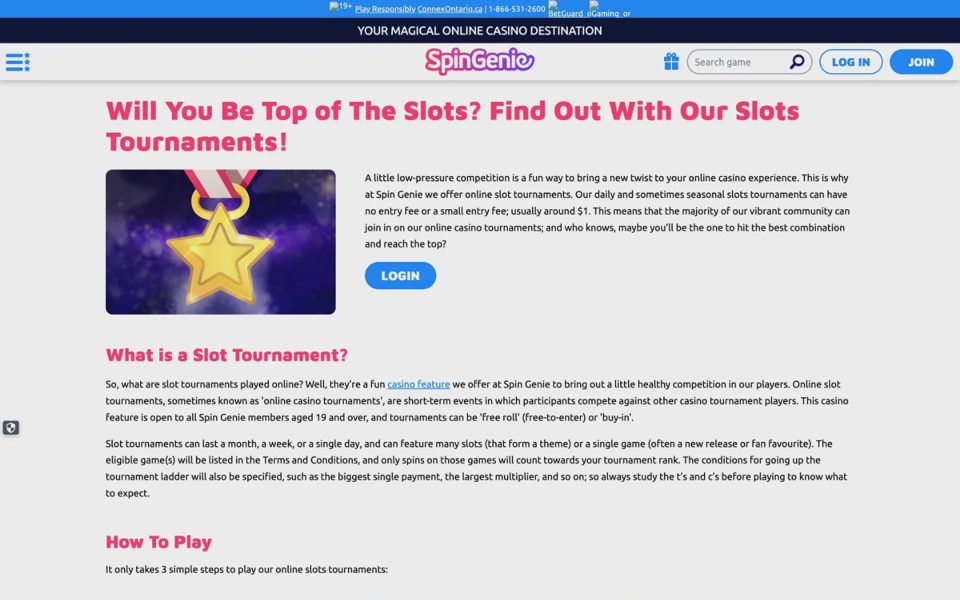 Турниры Spin Genie