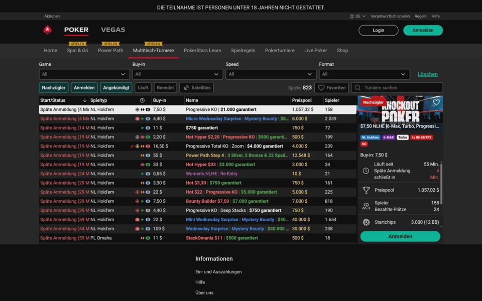 Турниры PokerStars