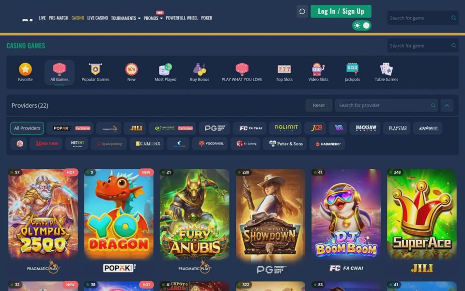 747Live casino catalog