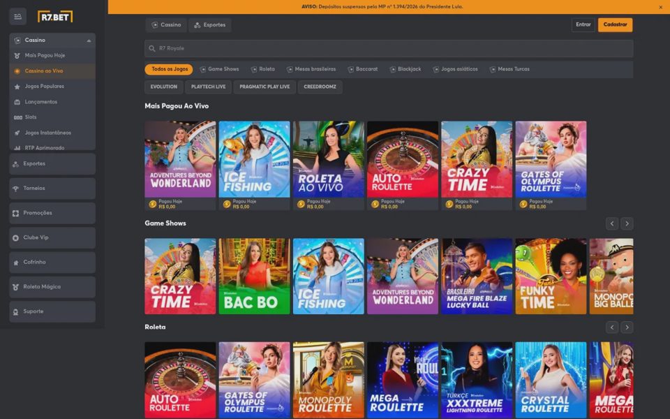 R7.bet live casino