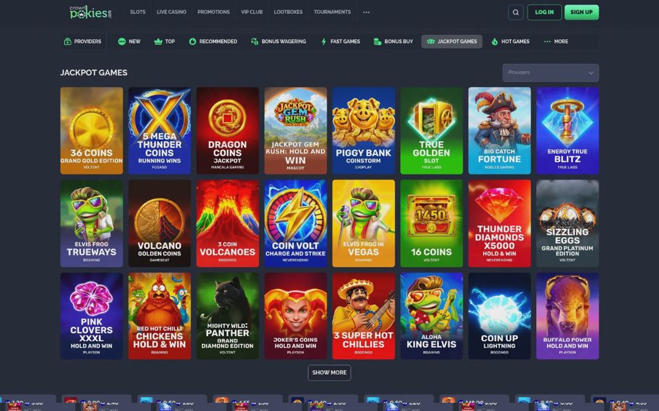 Джекпоты Crown Pokies