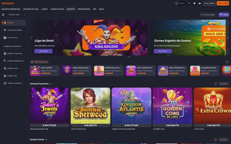Джекпоты Betsson