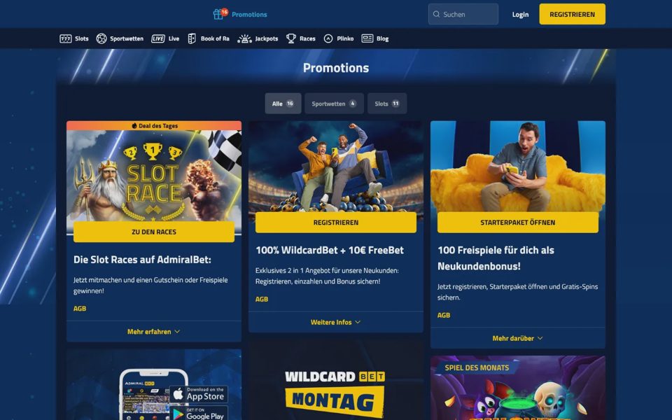 Бонусы и акции AdmiralBet