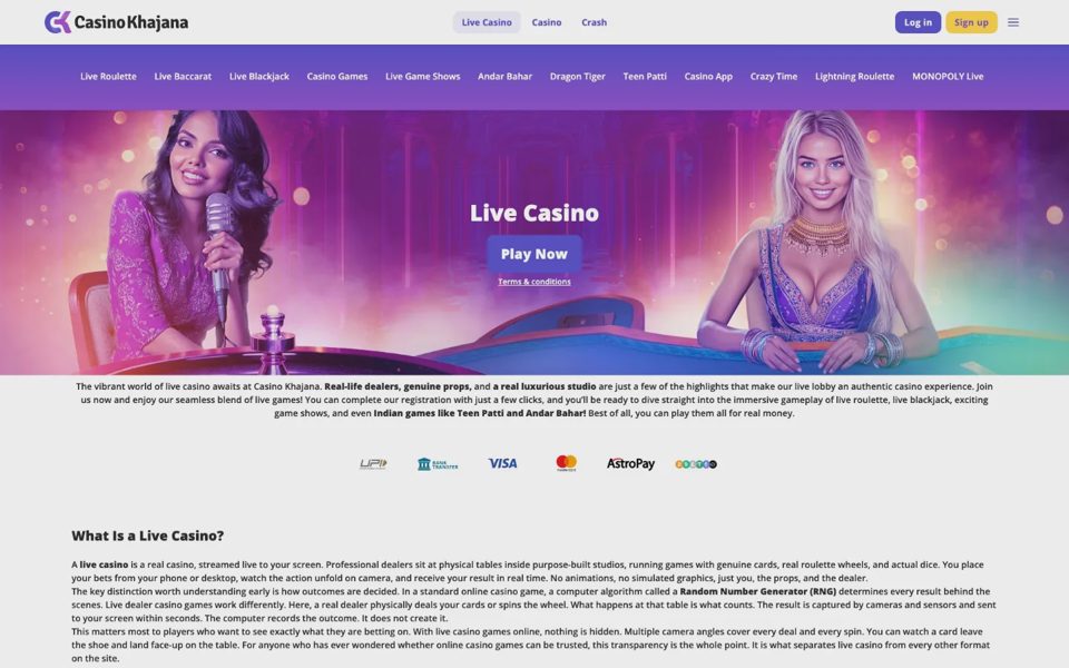 Live-казино Casino Khajana