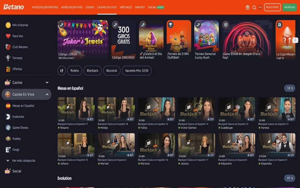 Betano live casino