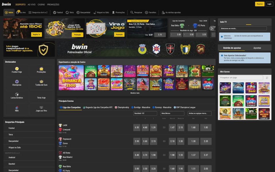Главная страница bwin
