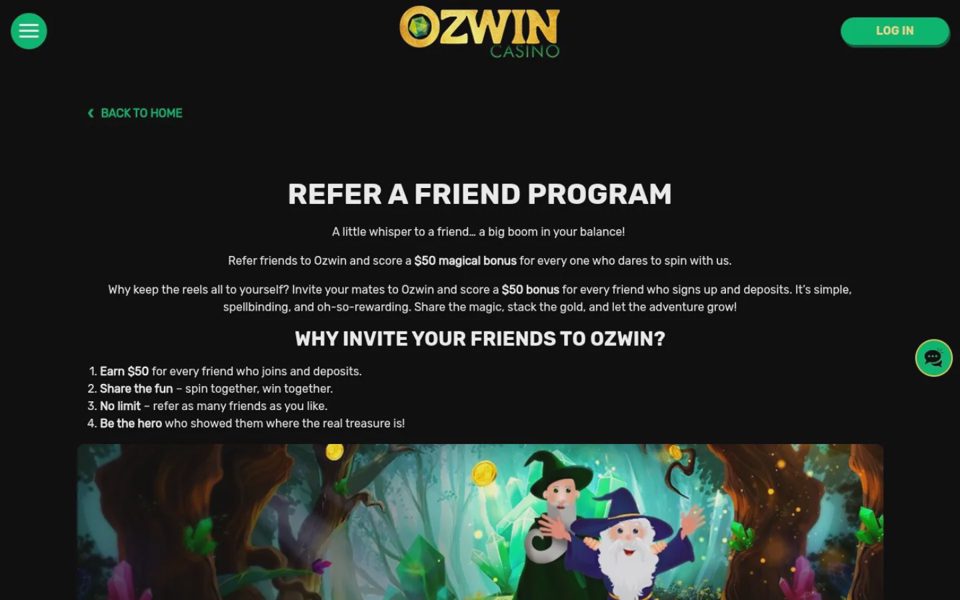 Реферальная программа Ozwin Casino