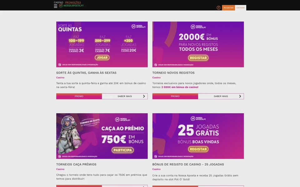 Бонусы и акции Nossa Aposta