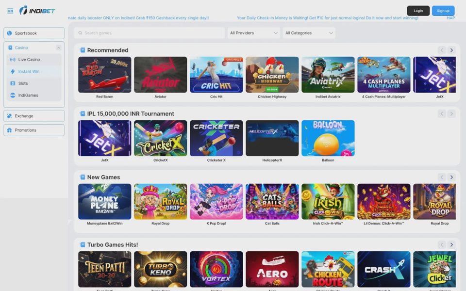 Быстрые и краш-игры Indibet