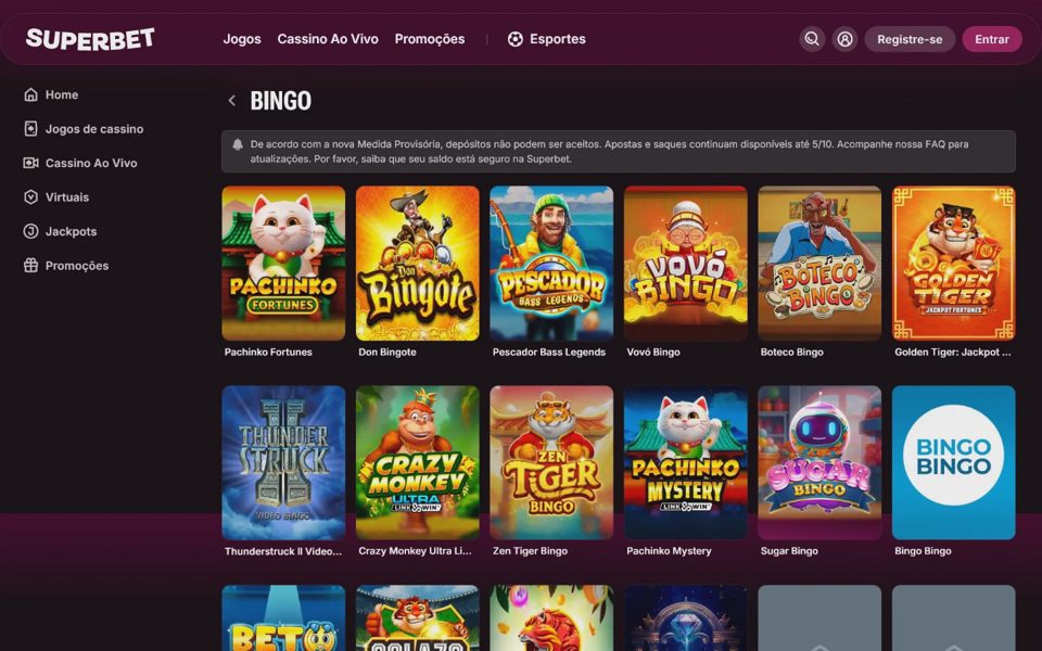 Бинго Superbet