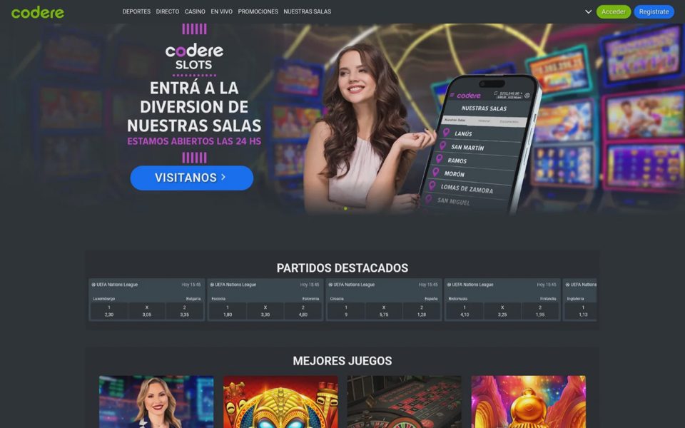 Главная страница Codere