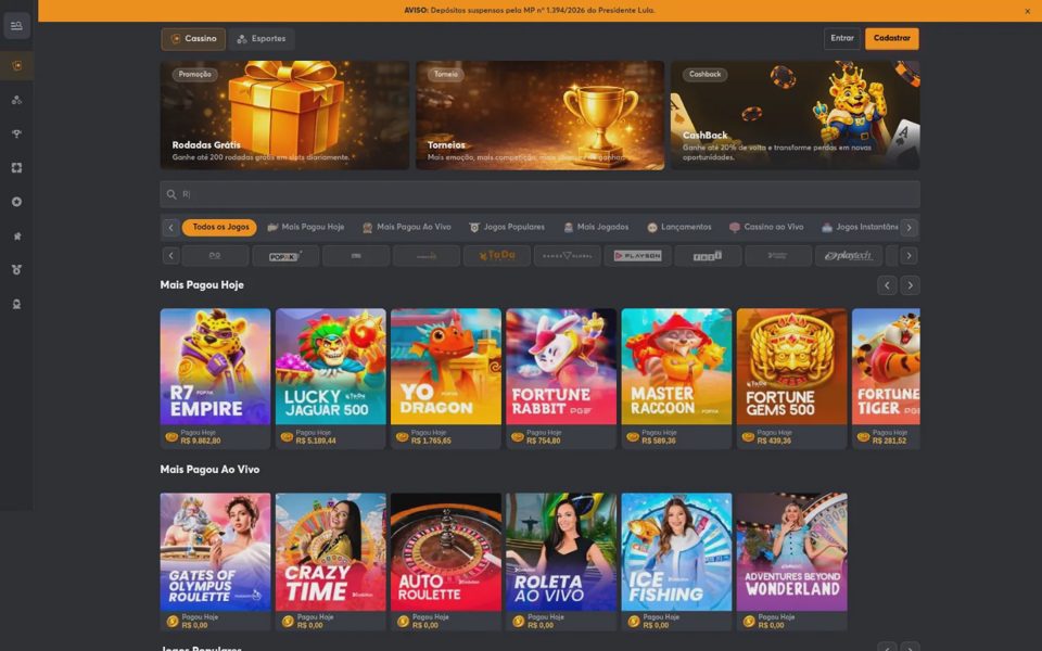 R7.bet casino catalog