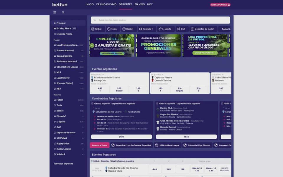 Ставки на спорт Betfun
