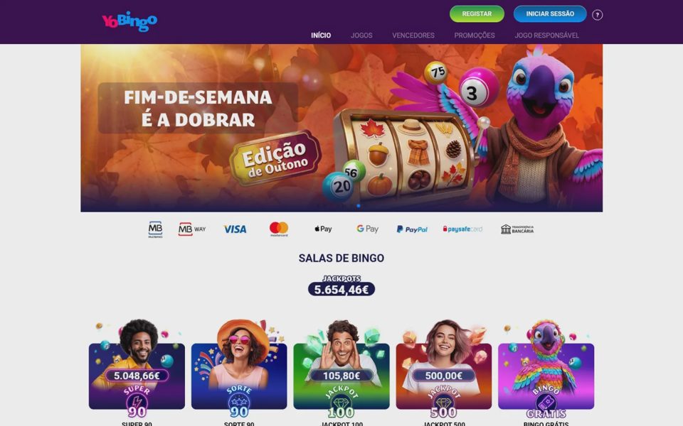 YoBingo home page