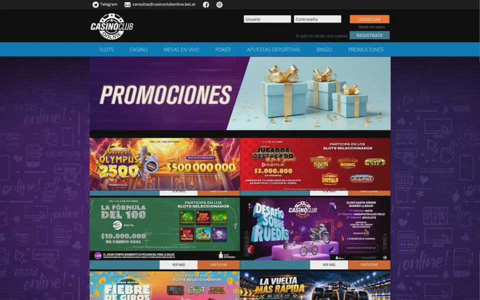 Casino Club Online bonuses and promotions