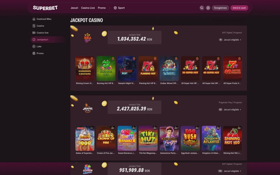 Джекпоты Superbet