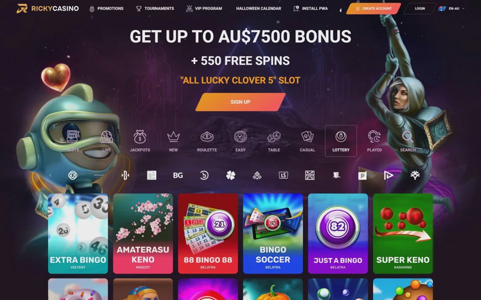 Лотереи Ricky Casino
