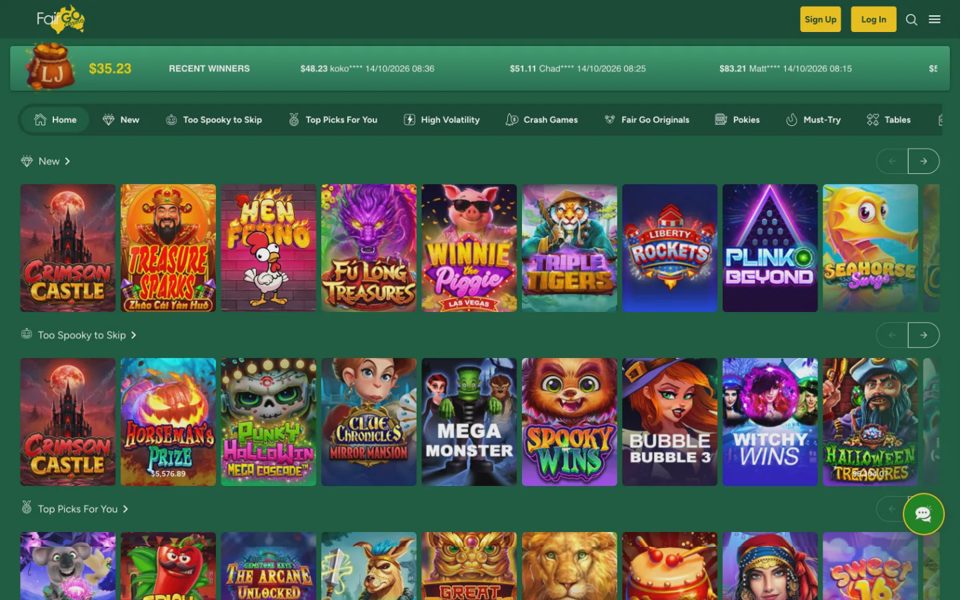 Каталог казино Fair Go Casino