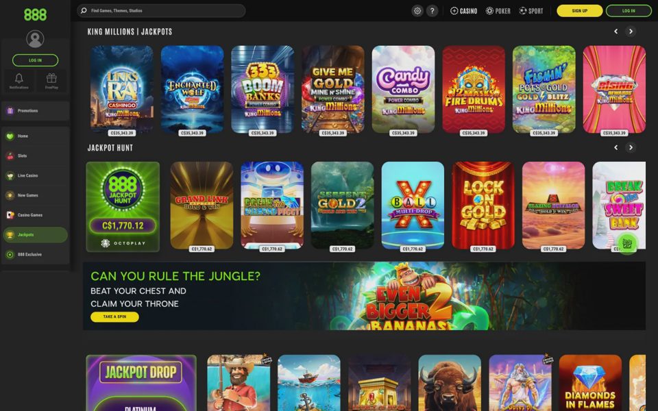 Джекпоты 888 Casino