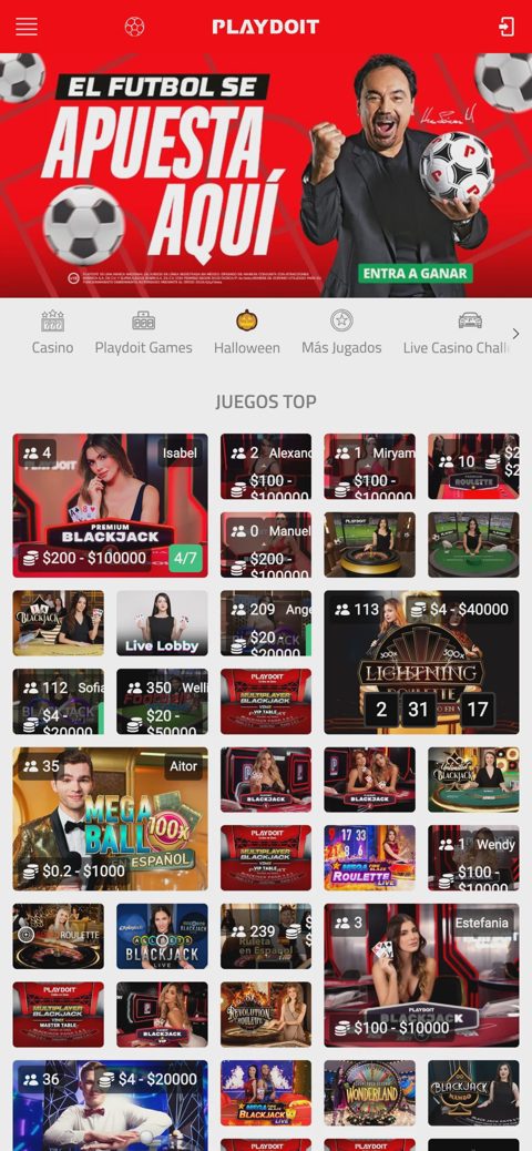 Live-казино Playdoit — мобильная версия