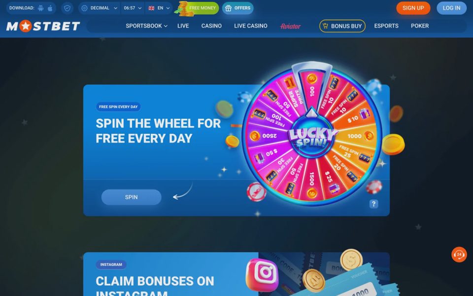 Бонусы и акции Mostbet