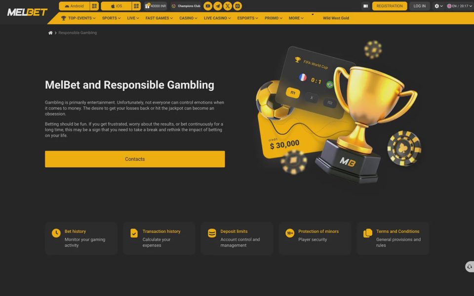 Ответственная игра на Melbet