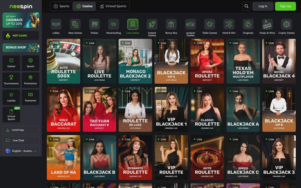 Neospin live casino