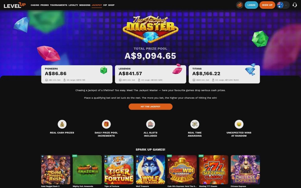 Джекпоты LevelUp Casino