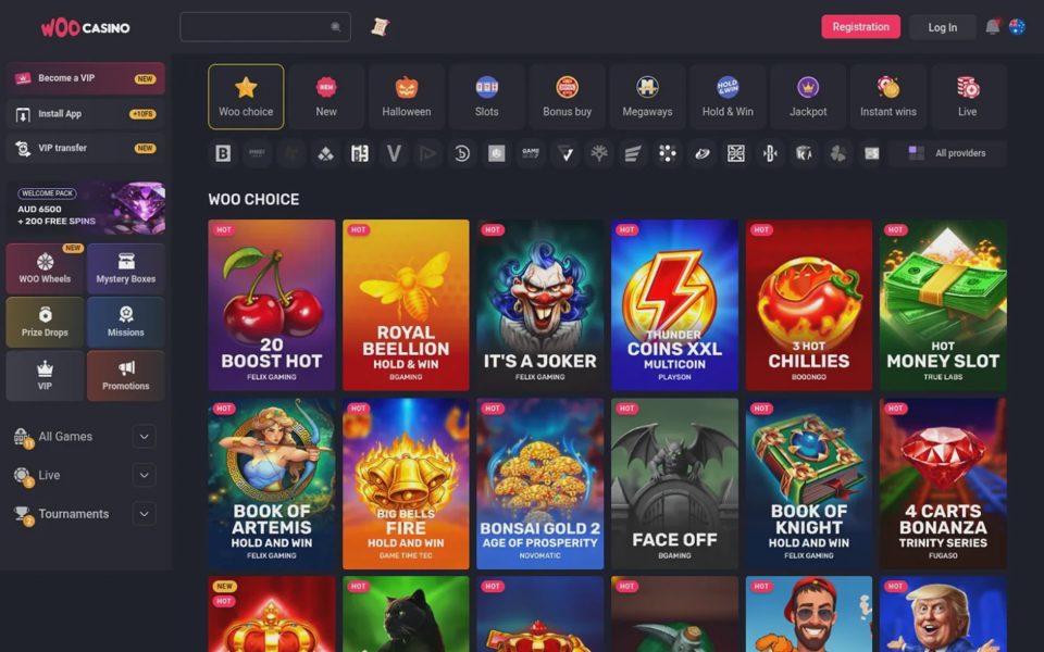Каталог казино Woocasino