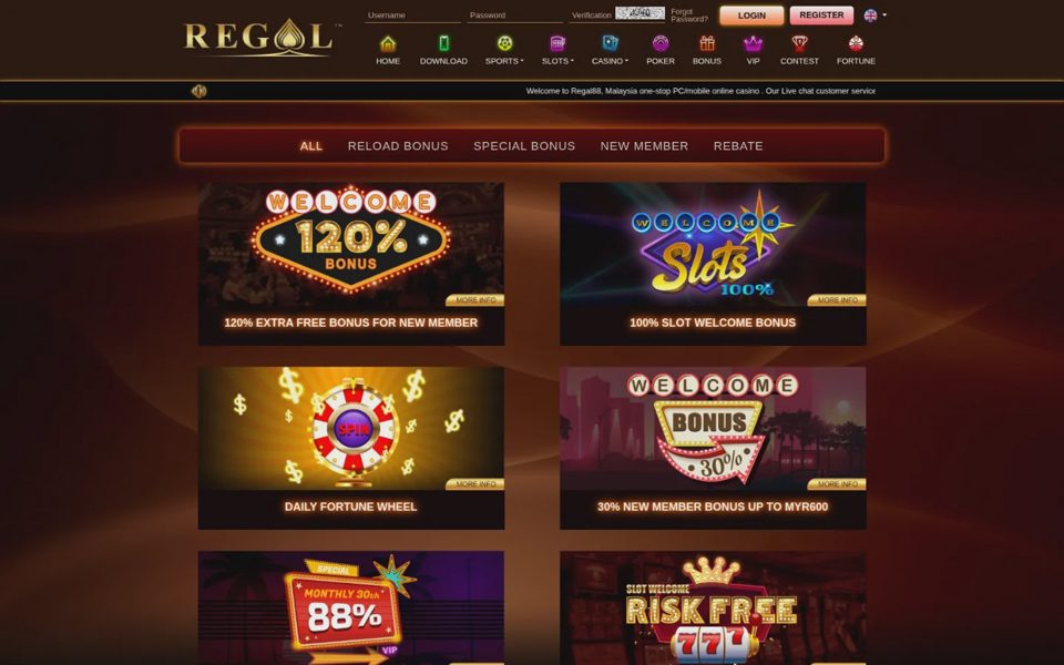 Regal88 bonuses and promotions