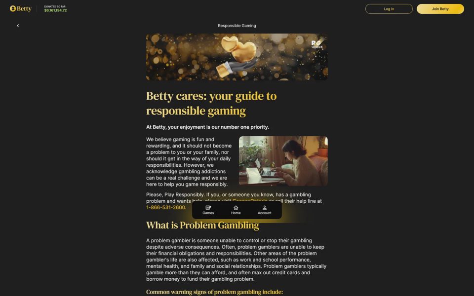 Ответственная игра на Betty