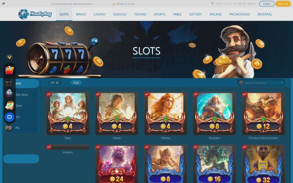 Каталог казино Hawkplay