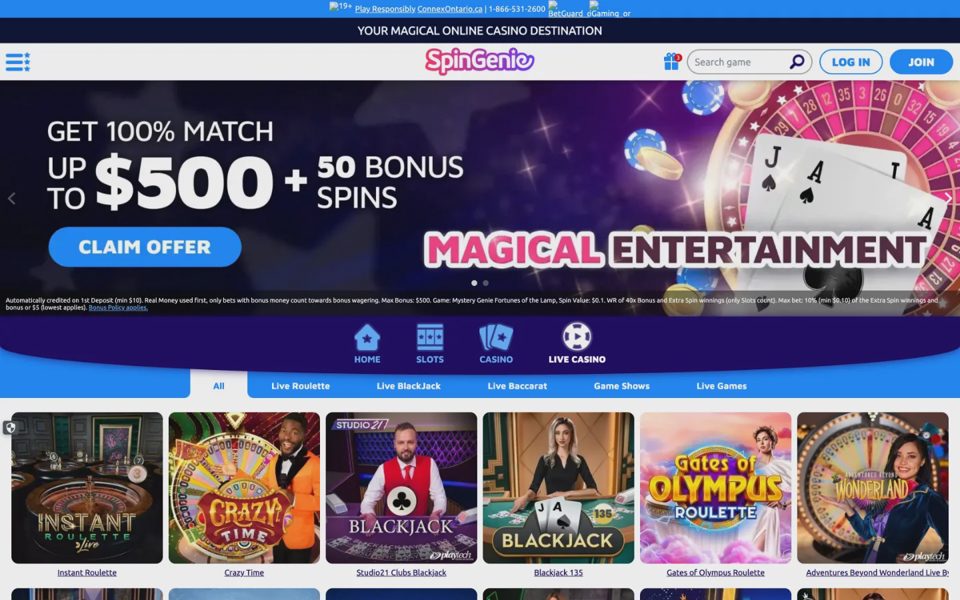 Live-казино Spin Genie